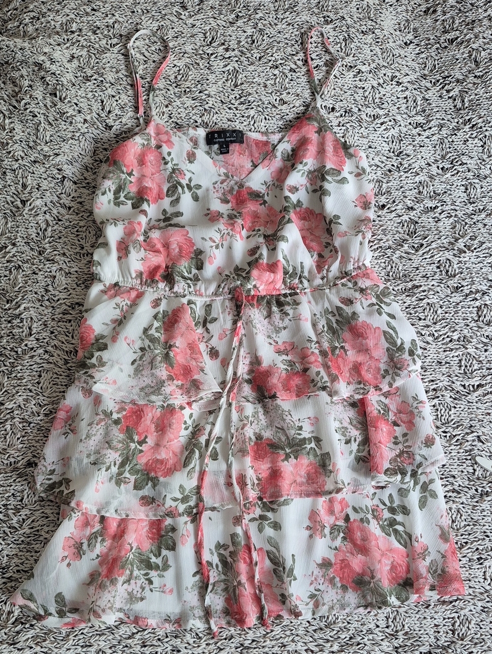 Trixxi 🖤 Floral Pink Tiered Top (998)